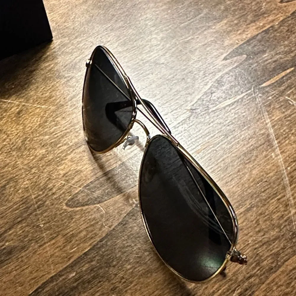 Krokodil Women’s Aviator Sunglasses in Gold with Black Lenses